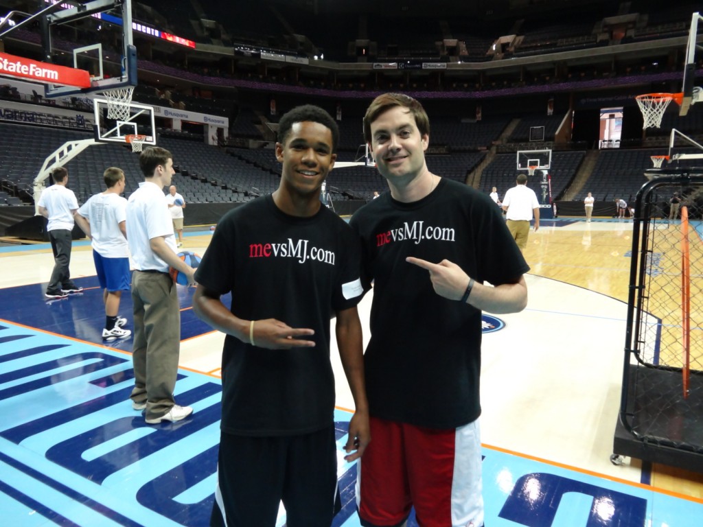 Me with one of the young people I mentor, Carlyle Holder, at the Charlotte Bobcats Fantasy Camp